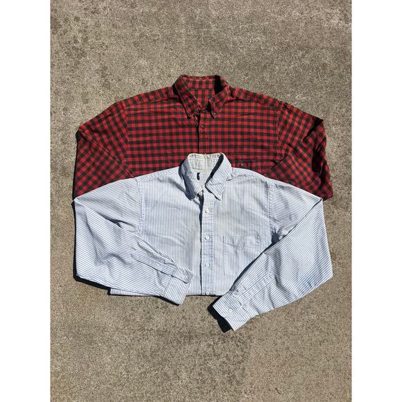 Vtg Land's End Shirt Bundle Men Size Large Cotton Collar Button Down Long Sleeve - Picture 1 of 3